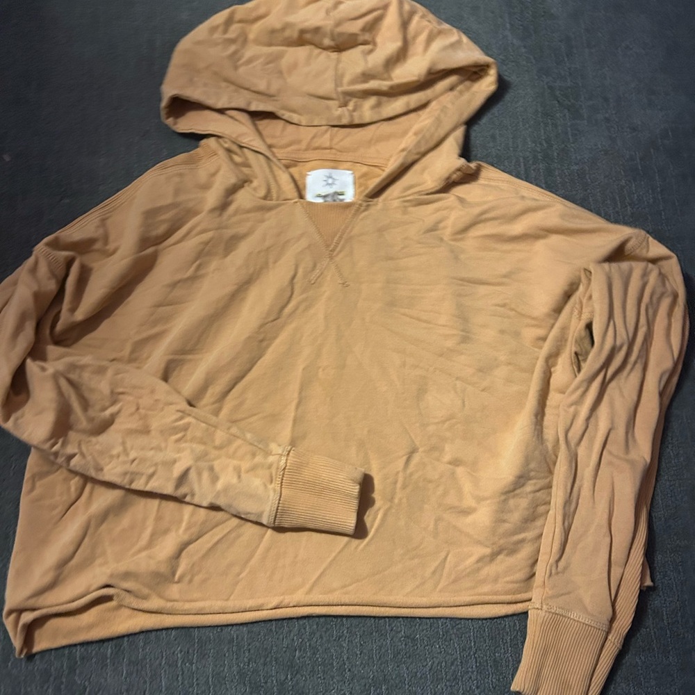 orange/tan aerie cropped sweatshirt size small